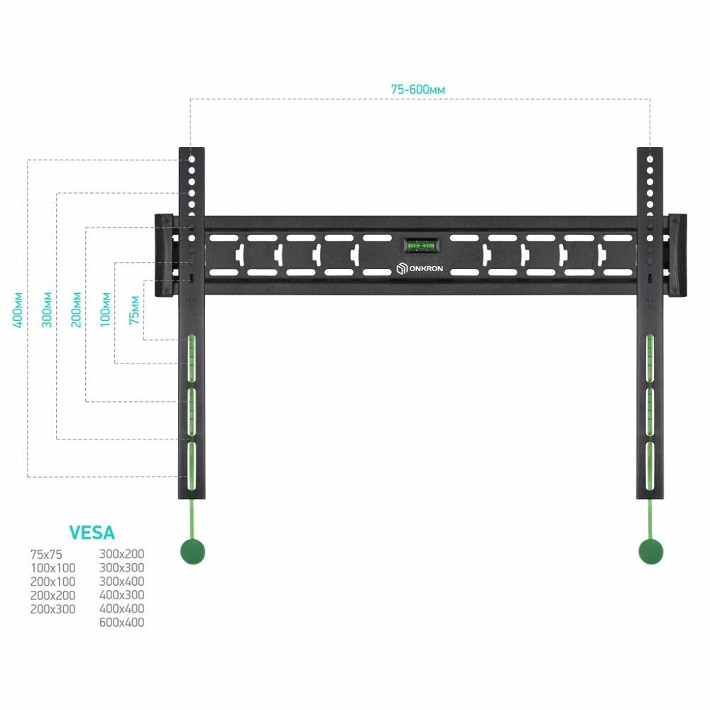ONKRON Кронштейн для ТВ FM6, чёрный — фото 1