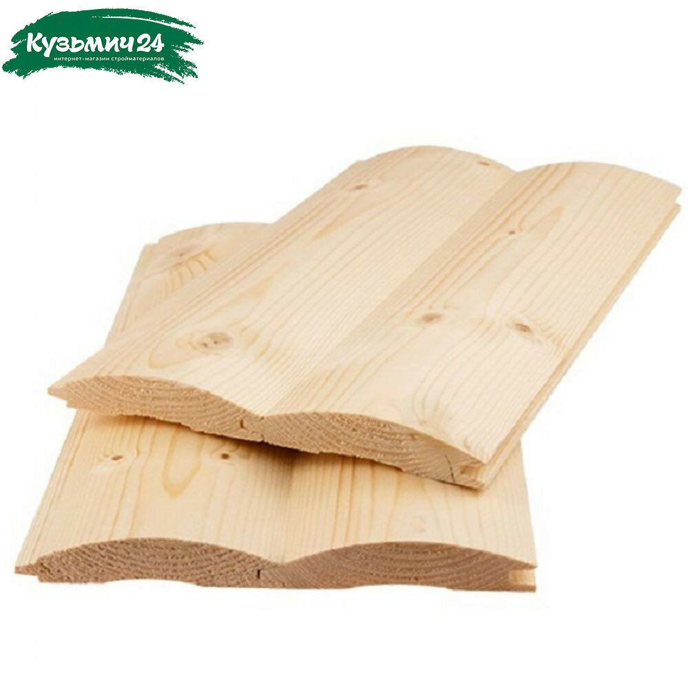 Блок-хаус сорт АВ Хвоя 28х142х5000 мм имитация бревна в упаковке 4 штуки