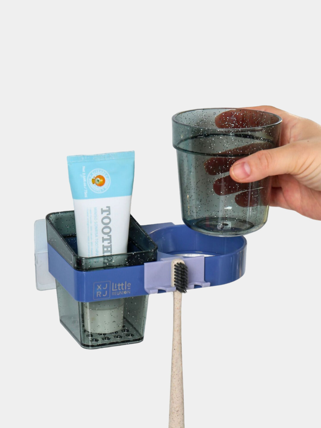 Многофункциональный держатель, для зубных щеток и средств гигиены (лайм)