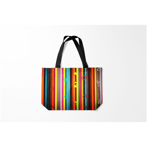 фото Сумка-шоппер / 46х35 см / тренды / разные радужная геометрия burnettie