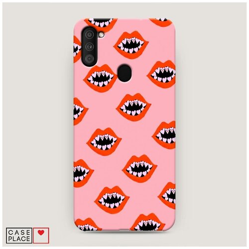 фото Чехол пластиковый samsung galaxy m11 кусачие губы case place