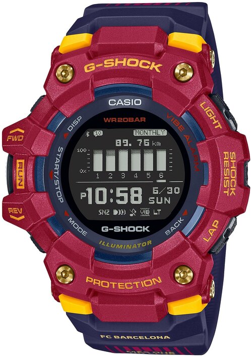 Наручные часы CASIO Наручные часы Casio G-Shock GBD-100BAR-4E, мультиколор, синий