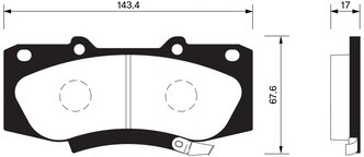 Дисковые тормозные колодки передние SANGSIN BRAKE SP1484 для Toyota Fortuner, Toyota Hilux (4 шт.)