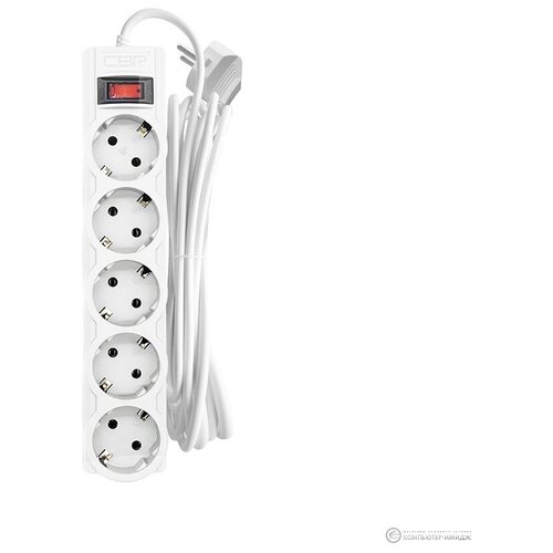 Сетевой фильтр CBR 5 Sockets 1.8m CSF 2505-1.8 White PC