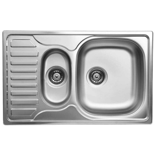 фото "мойка кухонная из нержавеющей стали ukinox comfort cop780rgt15, крыло левое, 780х490х160 0,8 мм / раковина для кухни"