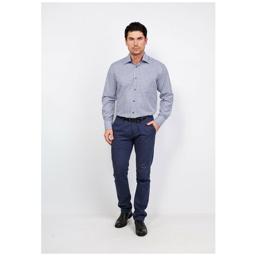 фото Рубашка мужская длинный рукав casino c125/1/227/1, прямой силуэт / сlassic fit, цвет белый, рост 174-184, размер ворота 39