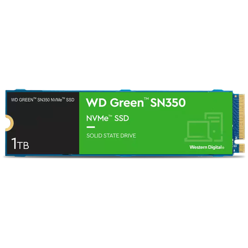 Твердотельный накопитель Western Digital WD Green SN350 NVMe 1 ТБ M.2 WDS100T3G0C твердотельный накопитель western digital green sn350 nvme 500gb wds500g2g0c