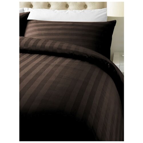 фото Постельное белье goodnight страйп-сатин 3x3 дуэт (с нав. 50х70) шоколадный