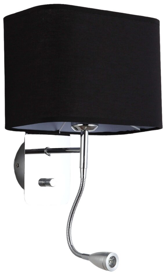 Бра Lumina Deco Boddi LDW 6051-2 BK E27 80 Вт кол-во ламп: 2 шт цвет арматуры: хром цвет плафона: черный