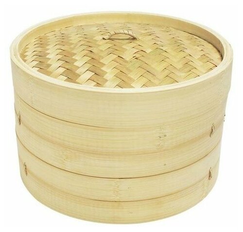 Пароварка бамбуковая Real Tang Bamboo Steamer 2 яруса 21 см - фотография № 3