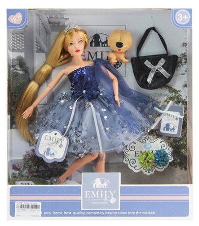 Кукла ABtoys Emily Синяя серия с аксессуарами, 30см WJ-12664