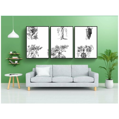 фото Набор модулных постеров для интерьера "разделитель, винтаж, античный" 60x90 см. в тубусе, без рамки lotsprints