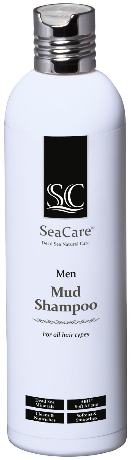 SeaCare шампунь Men грязевой бессульфатный с минералами Мертвого моря против выпадения волос, 400 мл