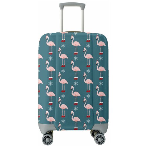 фото Чехол для чемодана "новогодний фламинго" m marengo textile