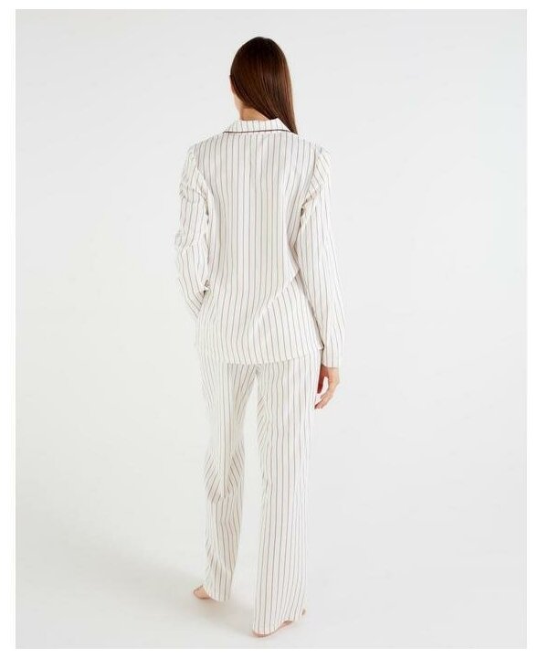 Пижама Minaku, рубашка, брюки, длинный рукав, размер 44/S, белый - фотография № 12