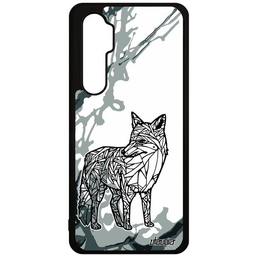 фото Ударопрочный чехол на мобильный // xiaomi mi note 10 lite // "лиса" fox дизайн, utaupia, серый