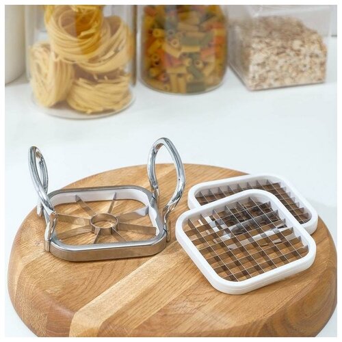 Овощерезка Доляна Steel 3 насадки нержавеющая сталь цвет белый 760₽