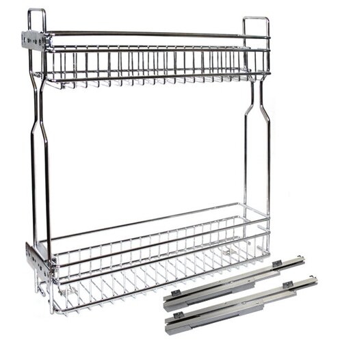 Бутылочница в базу 150мм 2-уровневая V-40911 100х470х545 с крепл. для фасада, с направляющими, с доводчиком