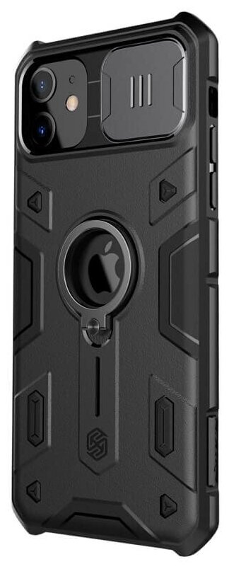 Противоударный чехол с кольцом и защитой камеры Nillkin CamShield Armor Case для iPhone 11 черный