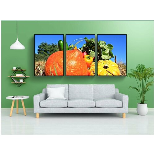 фото Набор модулных постеров для интерьера "день благодарения, тыквы, огурцы" 60x90 см. в тубусе, без рамки lotsprints