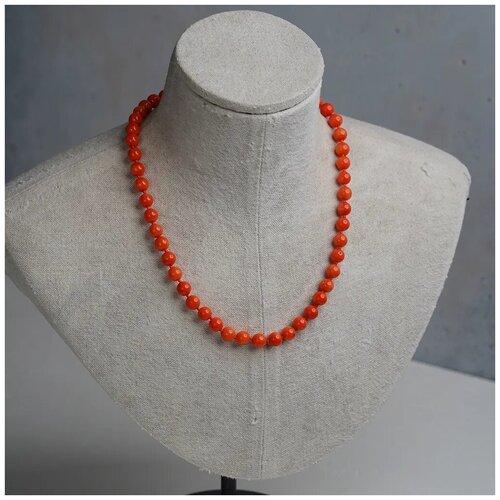 Бусы из натурального оранжевого коралла
