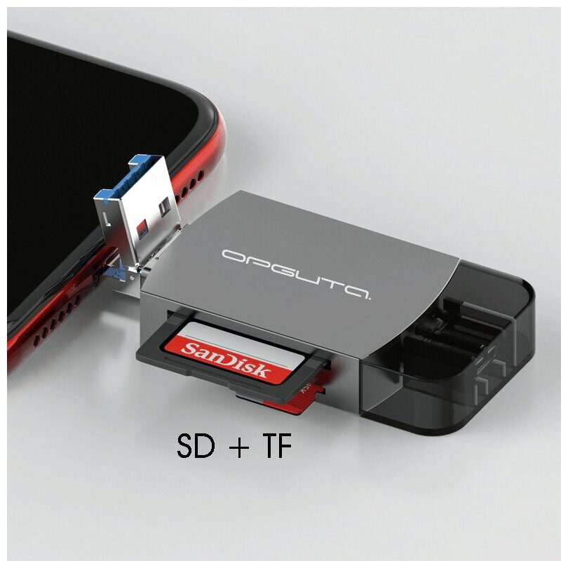 Картридер OTG (TF SD microUSB Type-C) OT-PCR25 Орбита