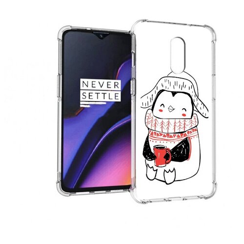 Чехол задняя-панель-накладка-бампер MyPads Милый пингвин для OnePlus 7/OnePlus 6T 5G противоударный