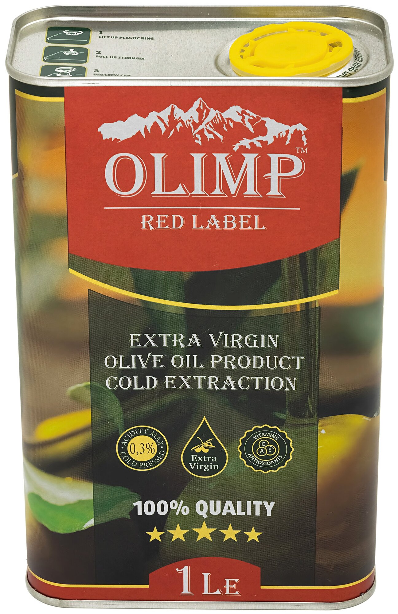 Масло Оливковое Нерафинированное OLIMP Red Label Extra Virgin Высший Сорт 1л (Греция)