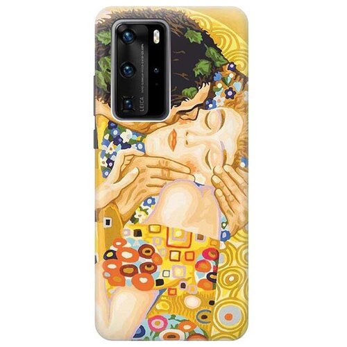 фото Ультратонкий силиконовый чехол-накладка для huawei p40 pro с принтом "поцелуй" gosso