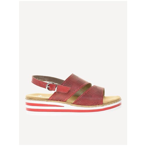 фото Босоножки rieker женские летние, размер 37, цвет бордовый, артикул v0276-33