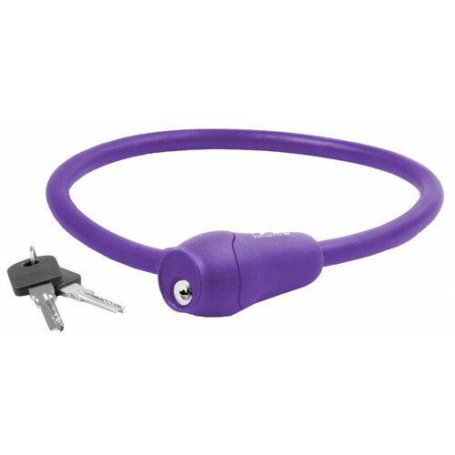 фото Замок велосипедный m-wave трос силикон фиолетовый