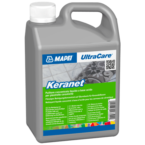 ultracare acid cleaner 1 л очиститель цементных остатков mapei мапеи мапей Очиститель цементных остатков и высолов на керамической плитке Mapei UltraCare Keranet (1кг)