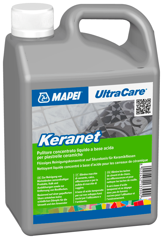 Очиститель цементных остатков и высолов на керамической плитке Mapei UltraCare Keranet (1кг)