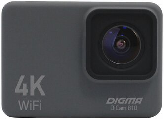 Экшн-камера DIGMA DiCam 810 4K, WiFi, серый [dc810]