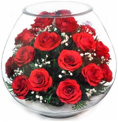 Natural Flowers Розы в стекле BBR (30 см)