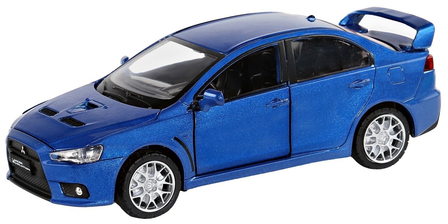 фото Машина "АВТОПАНОРАМА" Mitsubishi Lancer Evolution, синий, 1/32, свет, звук, в/к 17,5*12,5*6,5 см