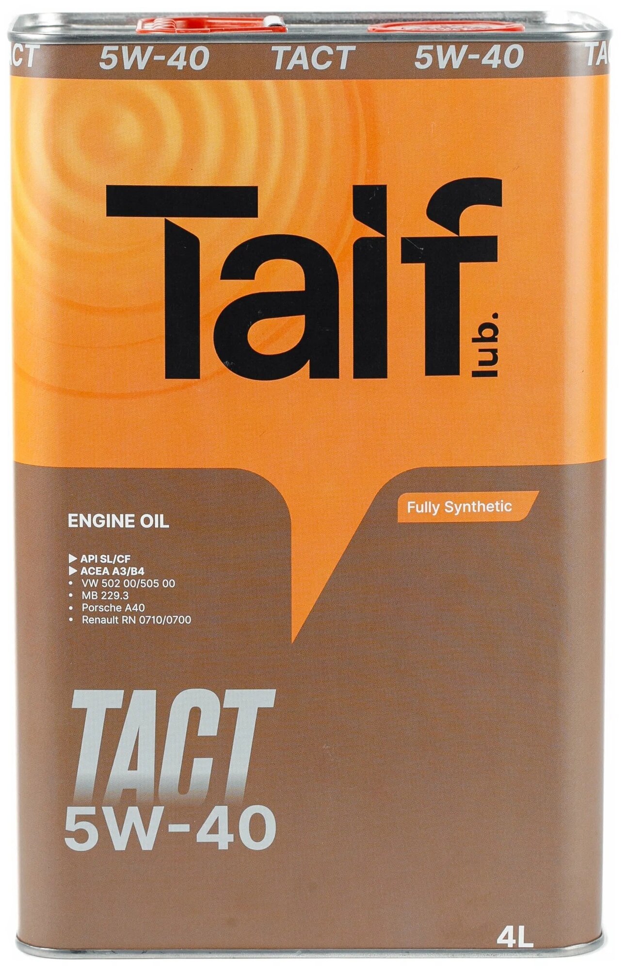 Моторное масло TAIF TACT 5W-40 Синтетическое A3/B4, SL/CF 4 л