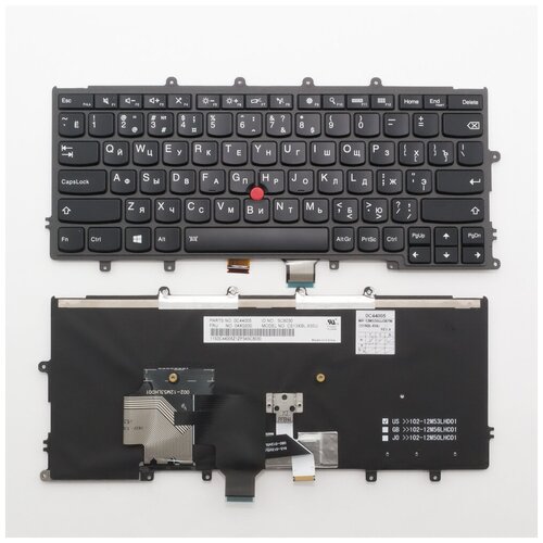 Клавиатура для ноутбука Lenovo Thinkpad X240 черная с серой рамкой с подсветкой со стиком 3010₽