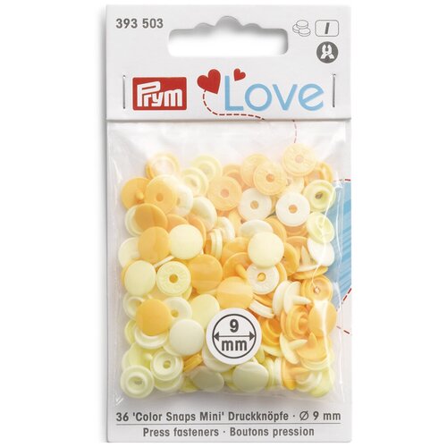 Prym 393503 Kнопки Color Snaps Mini PrymLove, желтый цв, 36шт Prym серия prym love набор кнопок color snaps mini диаметр 9мм prym 393502