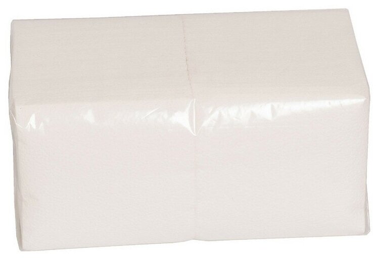 Салфетки бумажные 24x24 см белые 1-слойные 600 штук в уп 75275
