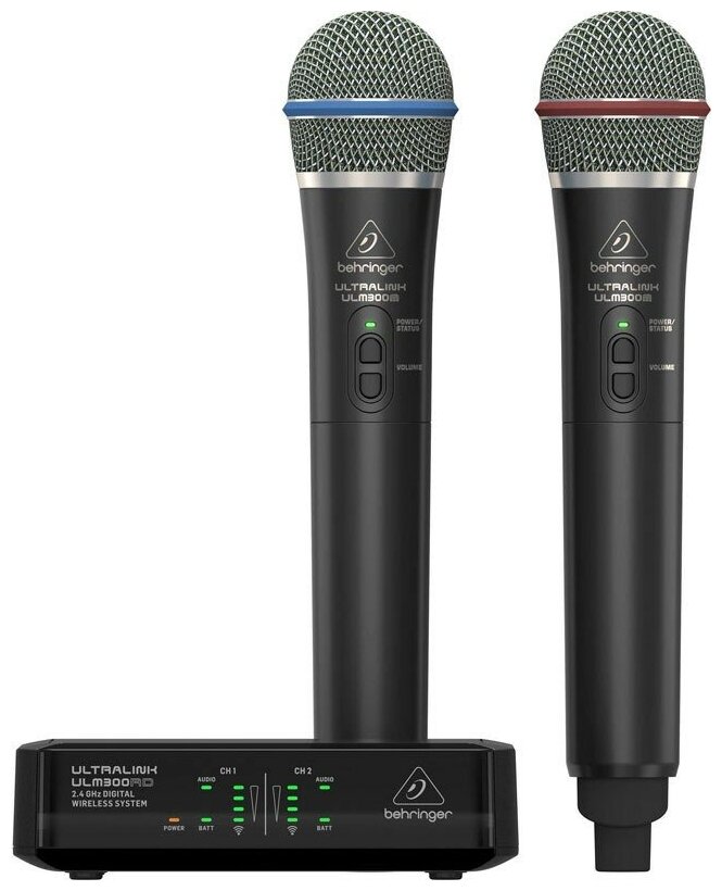 Behringer ULM302MIC радиосистема вокальная 2.4 ГГц, с ручными передатчиками и стационарным приёмником