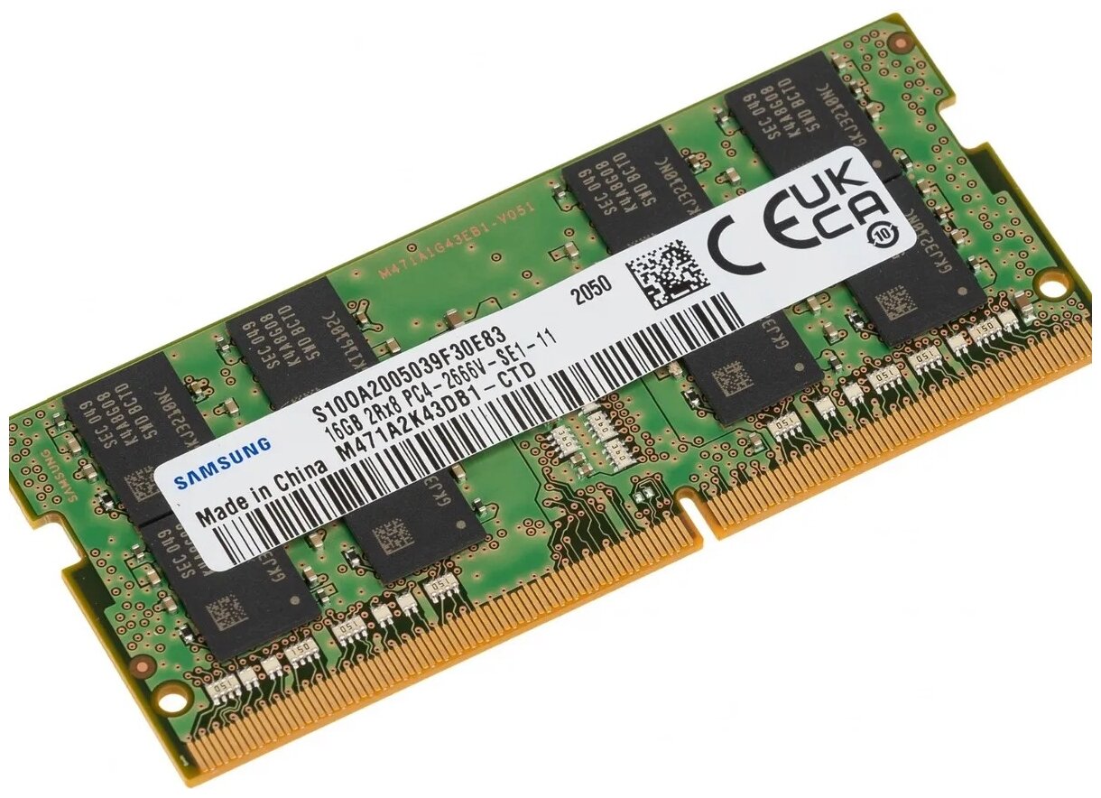 Оперативная память Samsung 16 ГБ DDR4 2666 МГц SODIMM CL19 M471A2K43DB1-CTD