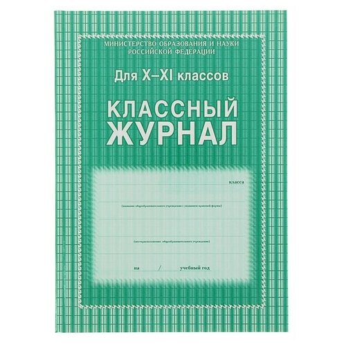 Учитель Классный журнал для 10-11 классов А4, 184 страницы, твердая ламинированная обложка, блок офсет 65г/м2