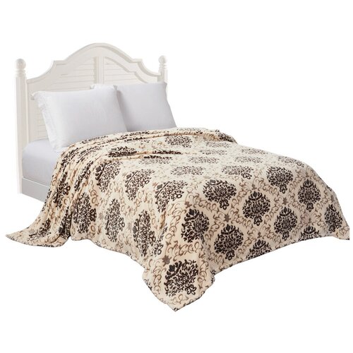 Плед 2-спальный, 180х200 см, микрофибра, 100% полиэстер, Silvano, светло-бежевый, sp-95