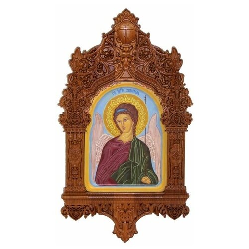 Рукописная икона Ангел Хранитель на кипарисе 15*20см 999-RTI-90UAk