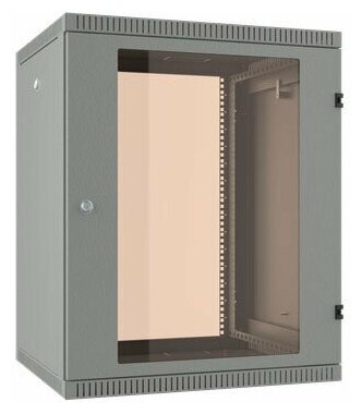 Шкаф коммутационный C3 Solutions WALLBOX (NT084702) настенный 15U 600x520мм пер. дв. стекл направл. под закл. гайки 225кг серый 470мм 25кг 744мм IP20 сталь