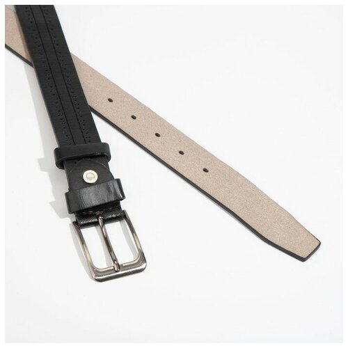 фото Ремень мужской, ширина - 3,5 см, винт, пряжка металл, цвет чёрный gorodok