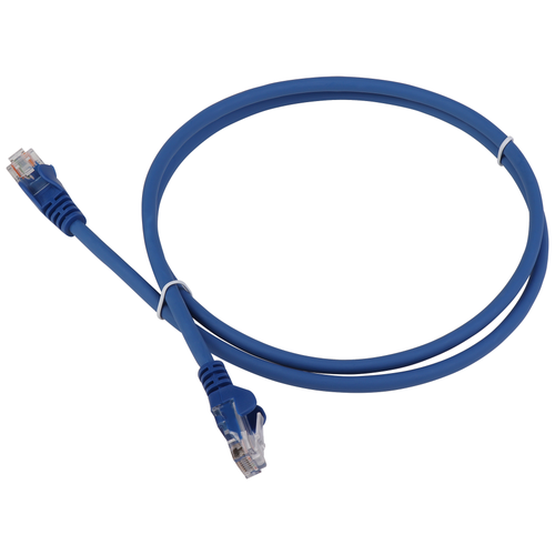 Патч-корд Lanmaster LAN-PC45/U5E, 1 м, 1 шт., синий патч корд lanmaster lan pc45 u5e 1 0 bl utp rj 45 вил вилка rj 45 кат 5e 1м синий lszh уп 1шт