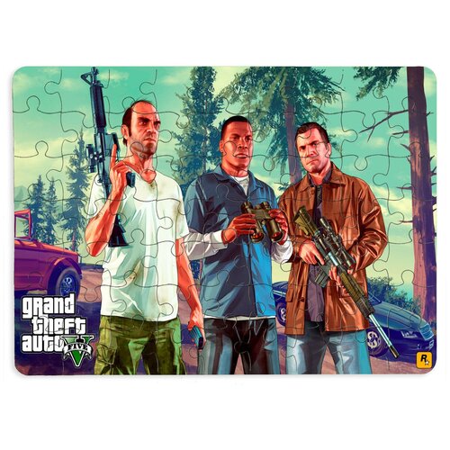 фото Пазлы coolpodarok grand theft auto gta гта (с биноклем) 13х18см 63 эл. магнитный