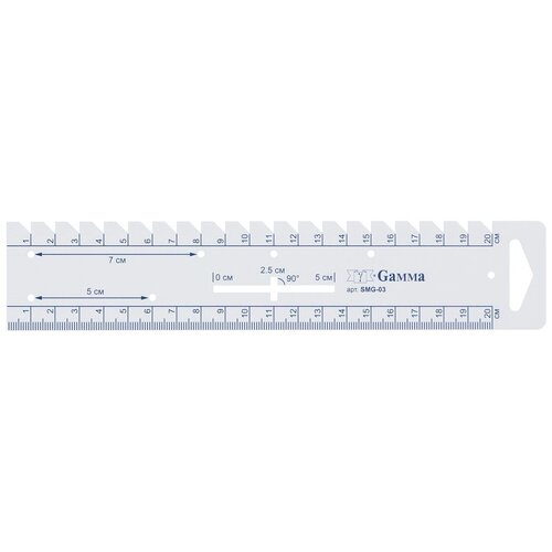 Линейка для разметки и измерения Gamma SMG-03 пластик 22.2 см х 4.5 см линейка для разметки припусков 10 4см пластик kleiber 352 03